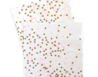 20 x Cloud Napkins with Gold Foil Blushing Face