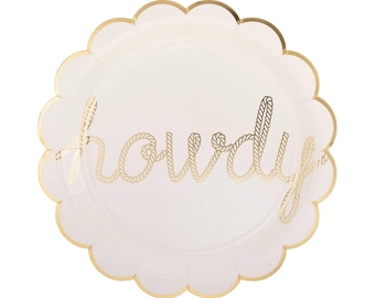 Howdy Paper Plate for Cowboy Birthday Parties and Western Celebrations | Cowboy Party Plates | Boy Birthday Party Decor | E8