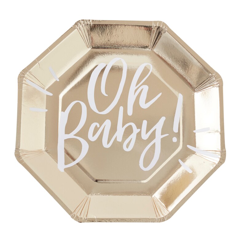 Oh Baby Plates /baby Shower Plates / Baby Shower Paper Plates Etsy