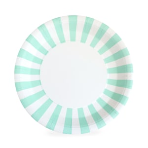 Mint Green Dinner Plates / Mint Tableware / Mint Striped Party Plates / Mint Green Plates /Mint To Be / Mint Paper Plate/Gender Reveal Plate