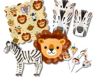 Wild Animal Birthday Party Bundle for Safari Themed Birthdays and Zoo Parties | Lion Birthday | Wild One Party | Zoo Birthday Party