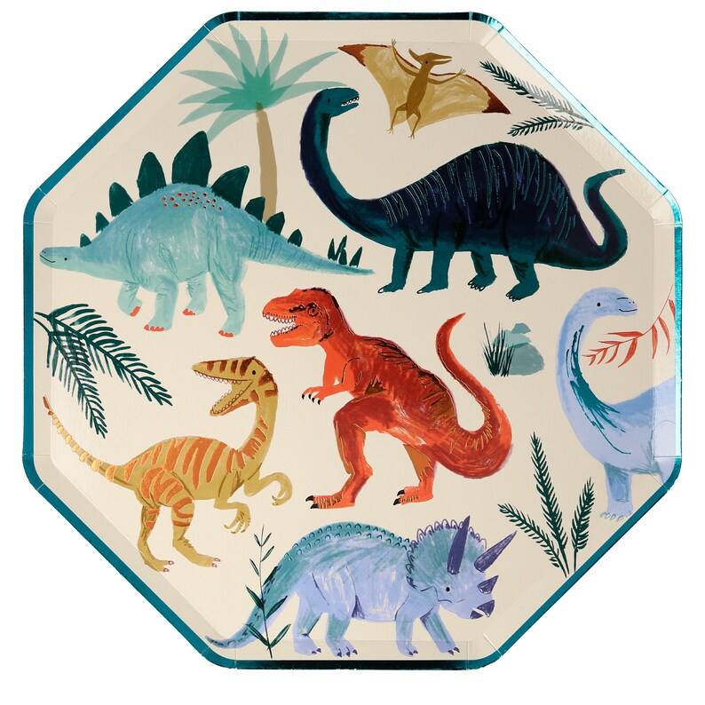 Dinosaur LARGE Plates / Dinosaur Party / Dinosaur Birthday Etsy