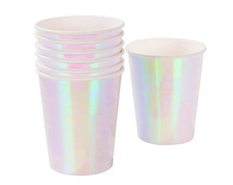 Iridescent Party Cups / Unicorn Birthday Party / Mermaid Birthday Party / Fairy Birthday Party / Baby Shower / Bridal Shower / Pink Birthday