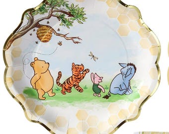 Winnie the Pooh Plate, Pooh's Picnic Plate, Winnie the Pooh 8 Inch