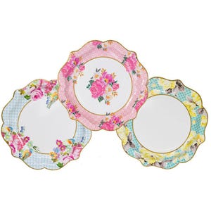 Floral Tea Party Plates / Tea Party / Girls Birthday Party / Bridal Shower / Baby Shower / Tea Party Decor / Tea Party Plates / Fancy Party