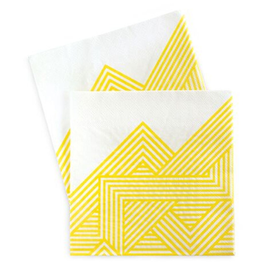 Yellow and White Napkins / Yellow and White / Yellow Pattern Napkins ...