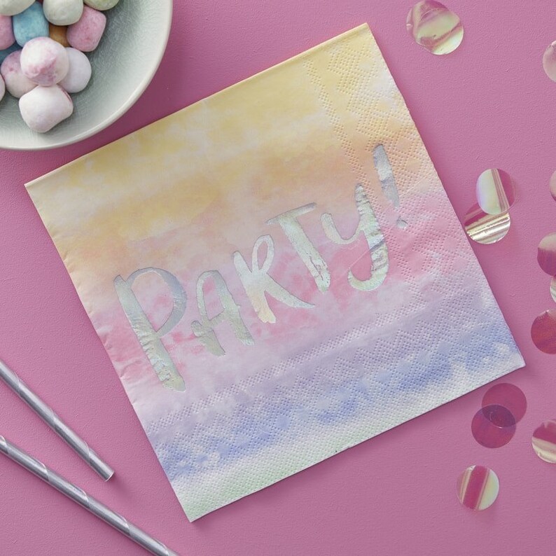 Irridescent Pastel Cups / Rainbow Paper Cups / Rainbow Party Etsy