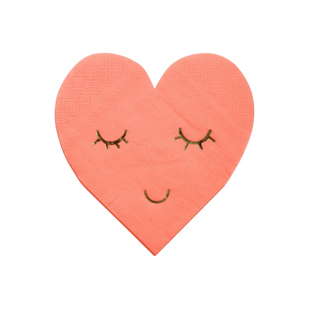 Heart Napkin / Pink and Gold Heart Napkin / Valentine's Etsy