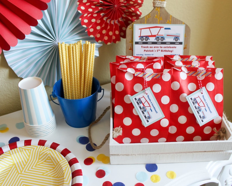 Red Polka Dot Favor Bag Red Favor Bag Red Treat Bag 12 bags 7 x 4.75