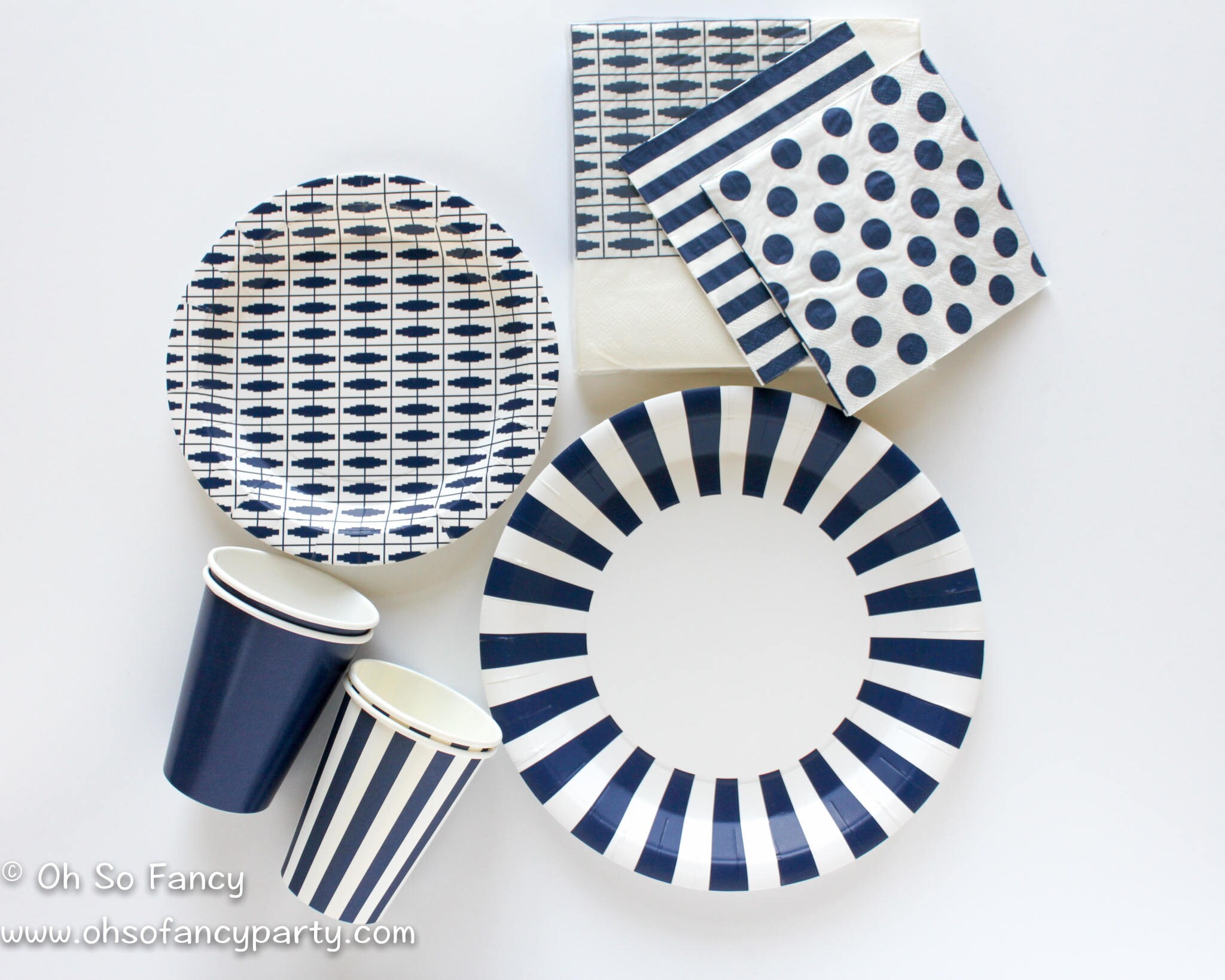 Navy Tableware Bundle / Navy Plates / Navy Cups / Navy Napkins Etsy