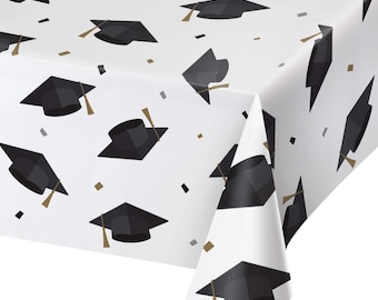 Graduation Hats Paper Table Cover for Graduation Parties & Celebrations | Graduation Party Decorations | Class of 2026 | Grad Party Supplies