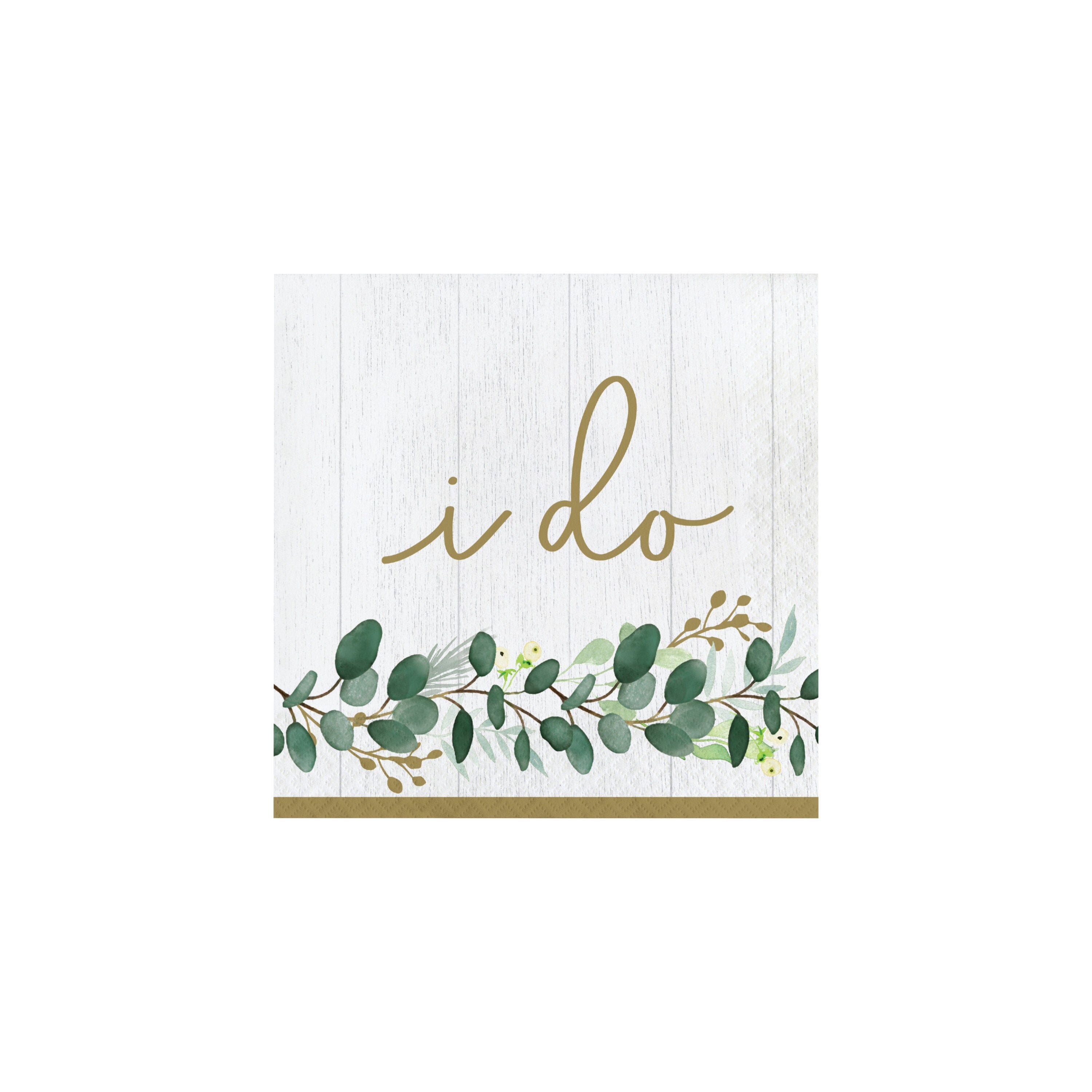 Eucalyptus Floral I Do DINNER Napkins Botanical Wedding Shower Napkins Floral Napkins Botanical Shower Modern Farmhouse