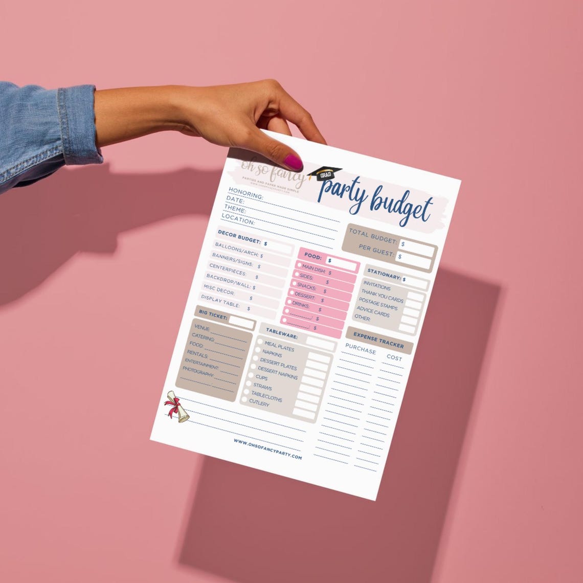 Printable Graduation Party Budget Guide | Grad Party Planner | Instant ...