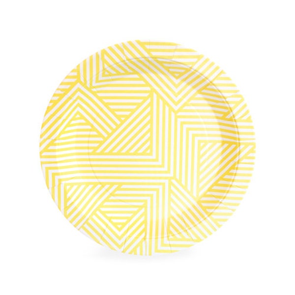 Hello Yellow Dessert Plates / Yellow Pattern / Yellow Dessert Plate / Yellow and White