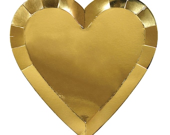 Heart Plate / Gold Foil Heart Plate / Valentine's Day / Gold Heart Shaped Plate / Gold Heart Plate / Bridal Shower Plate