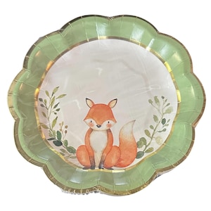 Forest Animals Baby Shower Dessert Plates / Baby Shower Plates / Baby Boy Shower / Baby Girl Shower / Gender Neutral Shower / Baby Shower
