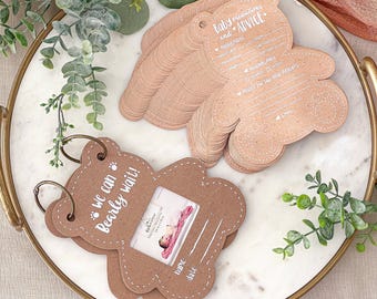 We Can Bearly Wait Baby Shower Prediction & Advice Card Keepsake Book - 50 Cards