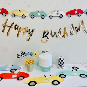 Vintage Race Car Banner / Race Cars Party Banner / Race Track Birthday Banner / Race Car Birthday / Cars birthday / Race Car Banner