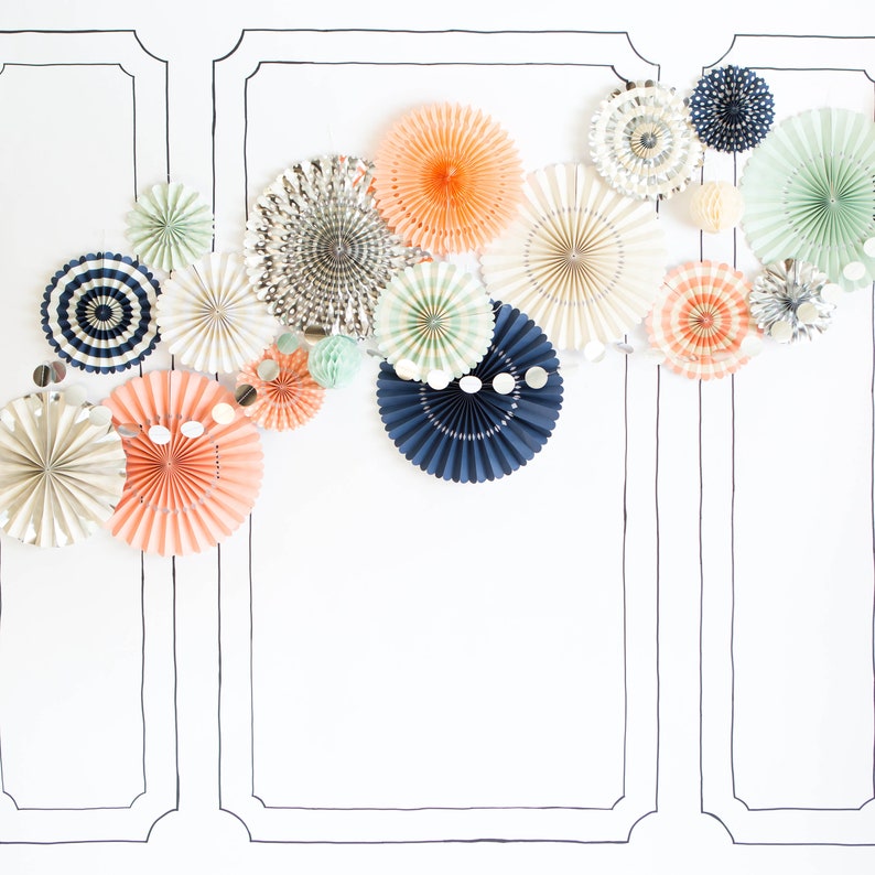 Ivory Party Fan Set Ivory Fans Party Fans Paper Fans Cream Party Fans Ivory Party Fans Cream Paper Fans