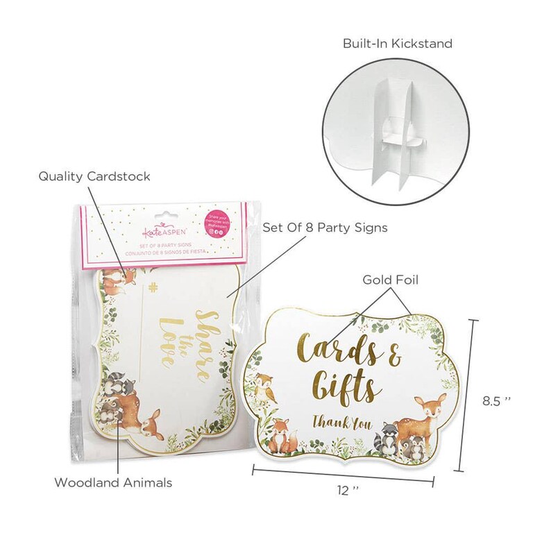 Woodland Baby Décor Sign Kit (Set of 8)