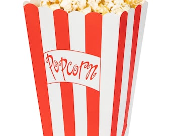 Red and White Striped Popcorn Box / Carnival Themed Party / Popcorn Party / Movie Night / Circus Birthday / Kids Birthday / Boy Birthday