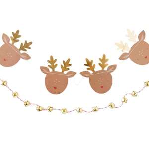Reindeer Garland and Bell Banner Set / Reindeer Banner / Christmas Banner Set / Holiday Garland / Holiday Decorations / Holiday Decor