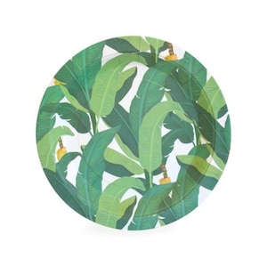 Tropical Patterned Plates / Green and White Plates / Tropical Plates / Luau / Tropical Party / Plates / Jungle Party / Garden Party Plates
