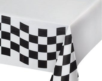 Checkered Flag Tablecloth / Race Car Paper Party Tablecloth / Race Car Tablecloth / Race Car Birthday Party / Race Car Party