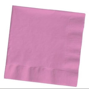Pink Cocktail Napkins / Pink Napkin / Small Pink Napkins / Set of 50 / Candy Pink Napkins / Pink Party Napkins