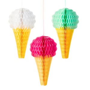 Ice Cream Cone Honeycombs / Hanging Party Decor / Ice Cream Decor / Ice Cream Party / Baby Sprinkle