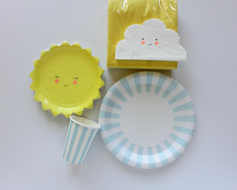 Light Blue Dinner Plates Blue Party Plates Blue Paper Plates Light Blue Striped Party Plates Baby Boy Shower Plates Gender Reveal