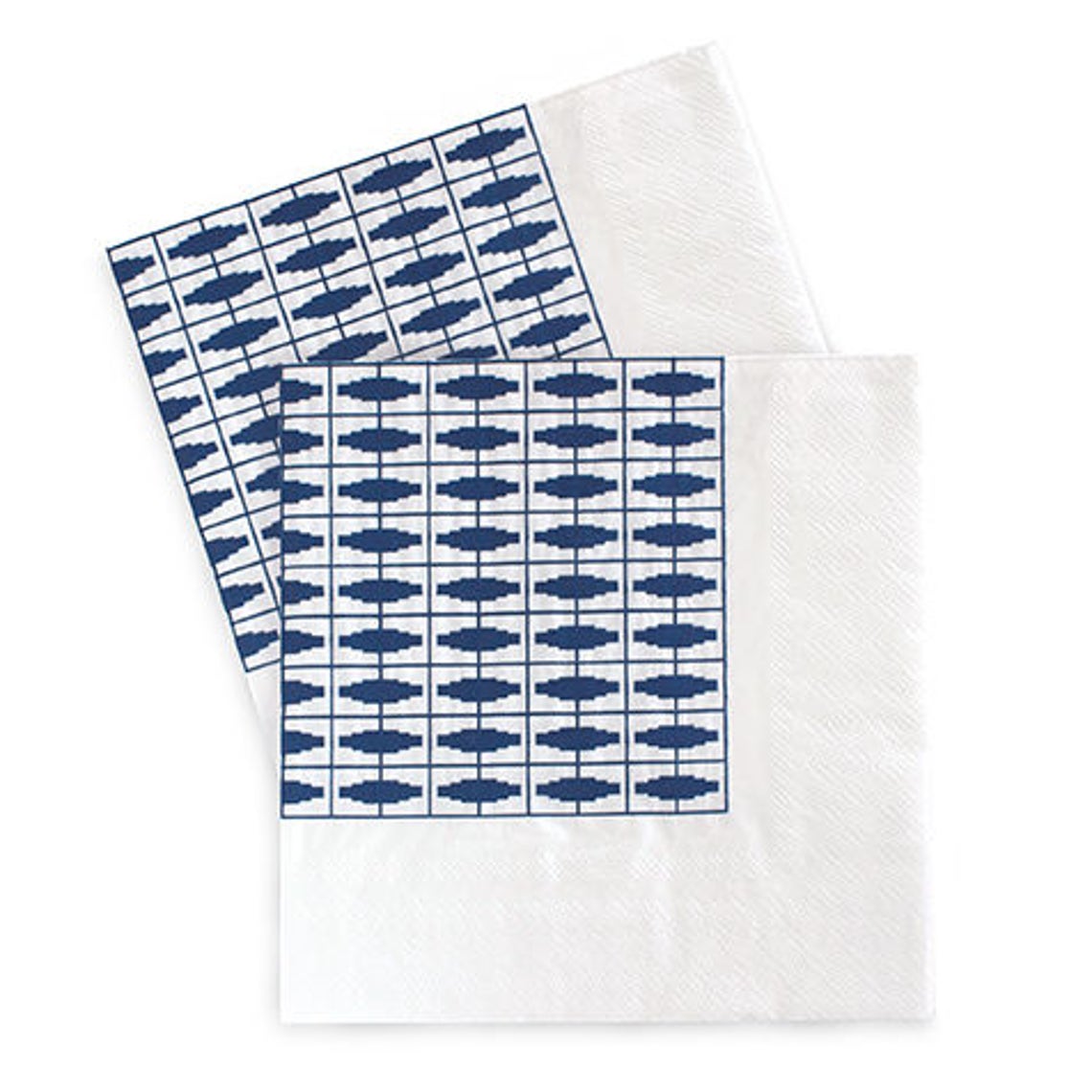 Navy Patterned Napkins / Navy and White Napkins / Navy Blue Etsy