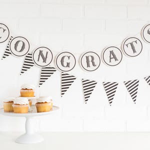 Congrats Banner / Banner / Anniversary / Graduation Party / Black and White Party / Class of 2025