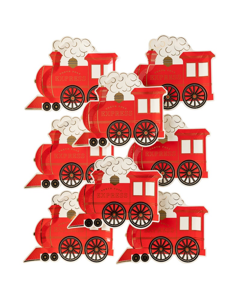 North Pole Express Plates / Train Shaped Plates / Christmas Etsy