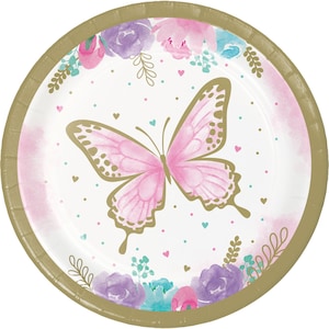 Butterfly Shimmer Dessert Plates/ Butterfly Birthday Party / Baby Shower / Tea Party / Butterfly Party / Girls Birthday / 1st Birthday Party