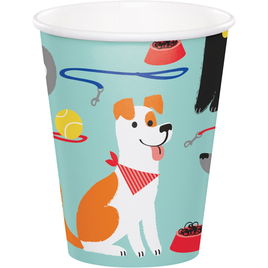 Dog Party Cups / Dog Cups / Dog Paper Cups / Dog Pawty / Etsy