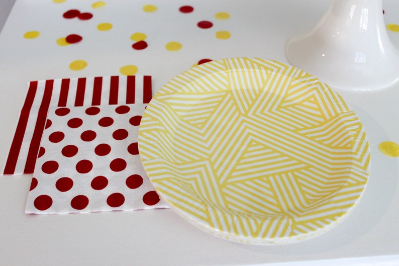 Hello Yellow Dessert Plates / Yellow Pattern / Dessert Plate Etsy