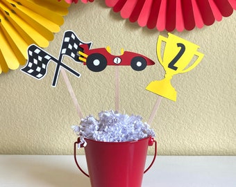 Race Car Centerpieces / Race Car Party / Vroom / Race Car Birthday Centerpieces / Start Your Engines / Race Track Centerpieces