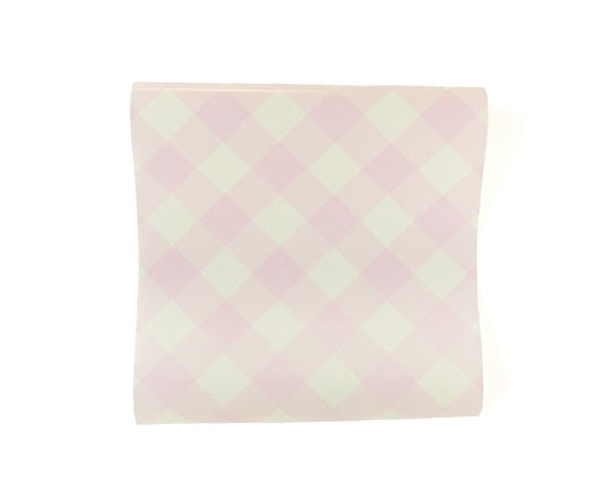 Pink Gingham Table Runner / Pink Paper Table Runner / Pink Etsy