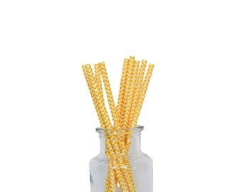 Paper Straws / Yellow Straws / Yellow Chevron Straws / Chevron Straws / Party Straws / You Are My Sunshine / Gender Neutral Baby Shower