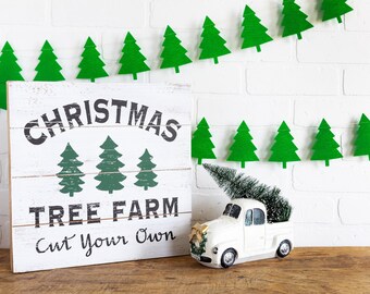 Christmas Tree Felt Garland for Holiday Decorating / Felt Tree Garland / Christmas Tree Garland / Holiday Garland / Holiday Decor