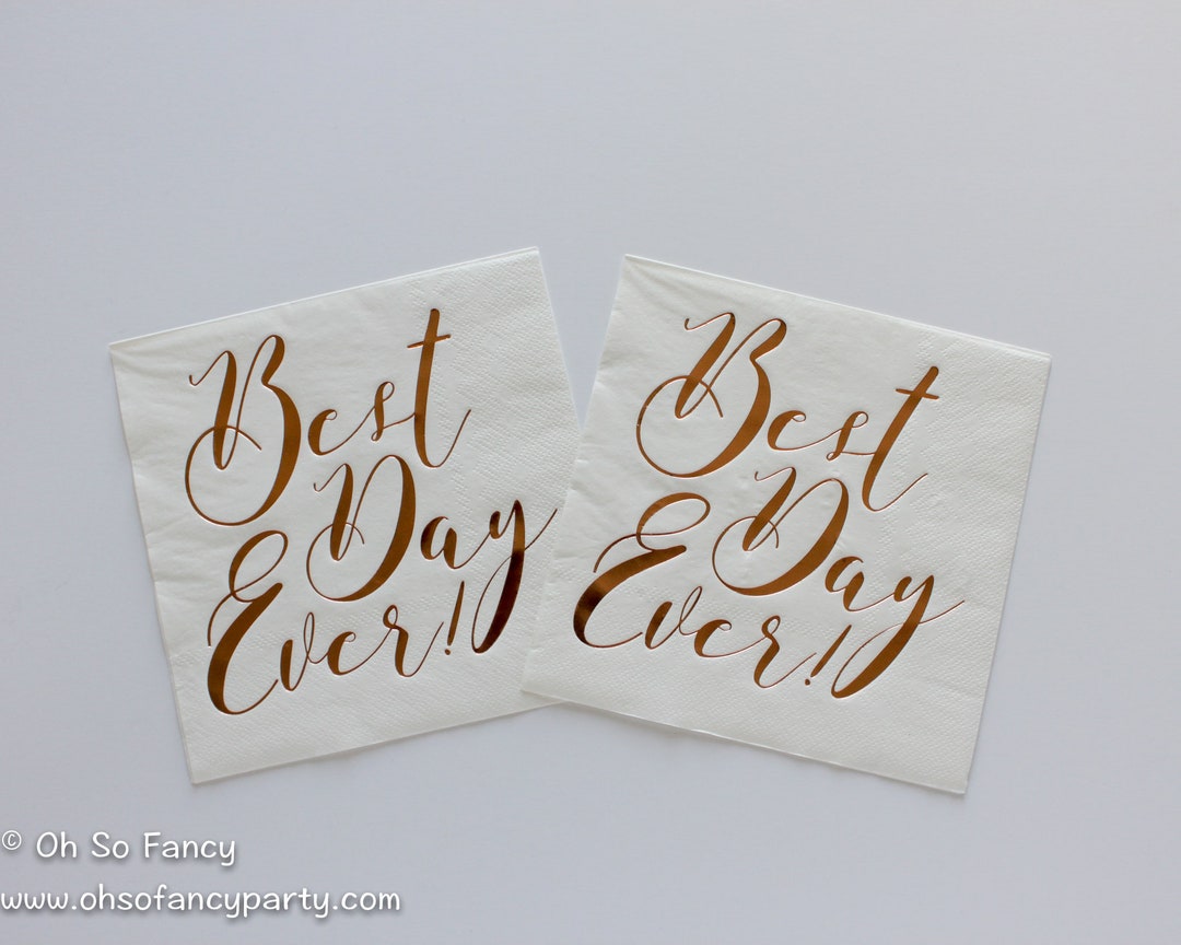 Best Day Ever Napkins / Best Day Ever Large Napkins / Wedding Etsy