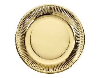 Gold Plate / Gold Embossed Plate / Gold Paper Plate / Gold Dinner Plate / Large Gold Plate