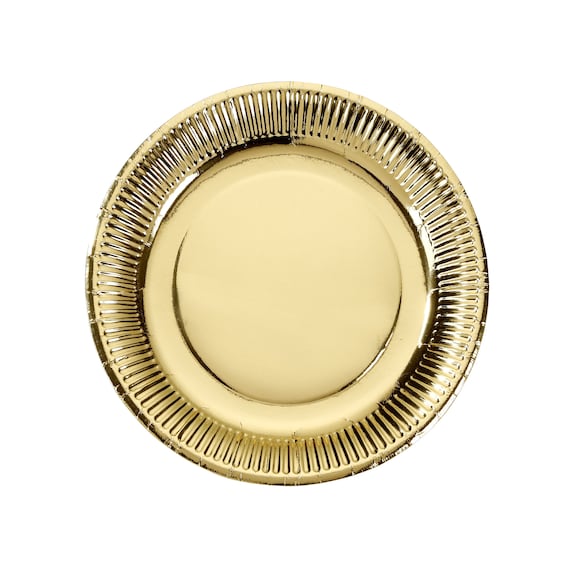 Gold Plate / Gold Embossed Plate / Gold Paper Plate / Gold Etsy