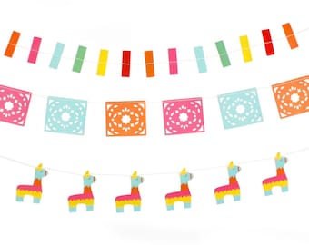 Fiesta Party Banner / Fiesta Banner / Llama Banner / Cinco De Mayo / Mexican Fiesta / Fiesta Decorations / Llama Cactus Party