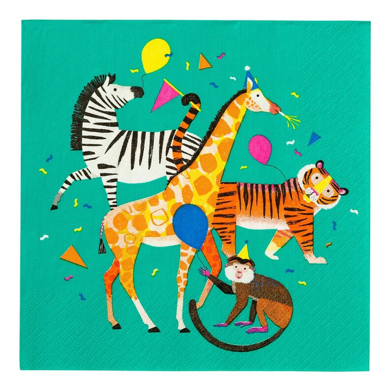 Party Animal Napkin / Safari Party Napkin / Safari Party / Jungle Party / Let's Get Wild / Party Like An Animal / Circus Party afbeelding 2