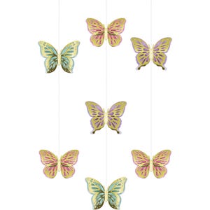 Butterfly Shimmer Hanging Decorations/ Butterfly Birthday / Baby Shower / One Little Butterfly / Girl Birthday / Tea Party / Butterflies