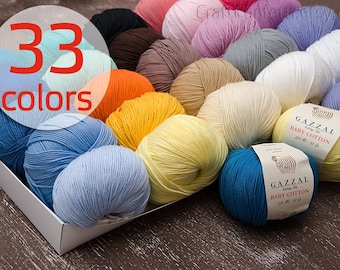 Hilo de algodón para bebé Hilo de crochet Hilo de algodón suave Suministros para tejer Hilo de calidad Hilo de algodón para crochet Hilo de punto Ropa de bebé Hilo de bebé Bola de 50 g