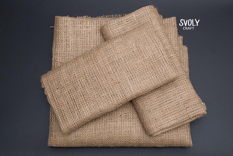 Jute fabric by the yard, Natural sackcloth, Organic jute sheet, Burlap fabric, Jute material for home decor, Bags / Sold by half yard image 6