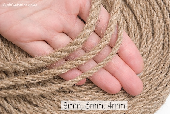 Jute Twisted Cord 6mm. Natural Jute Cord. Raw Jute Rope. Plain Wedding  Decor Gift Wrapping Burlap Cording Craft Cord / 30ft 10yd 9m -  Norway